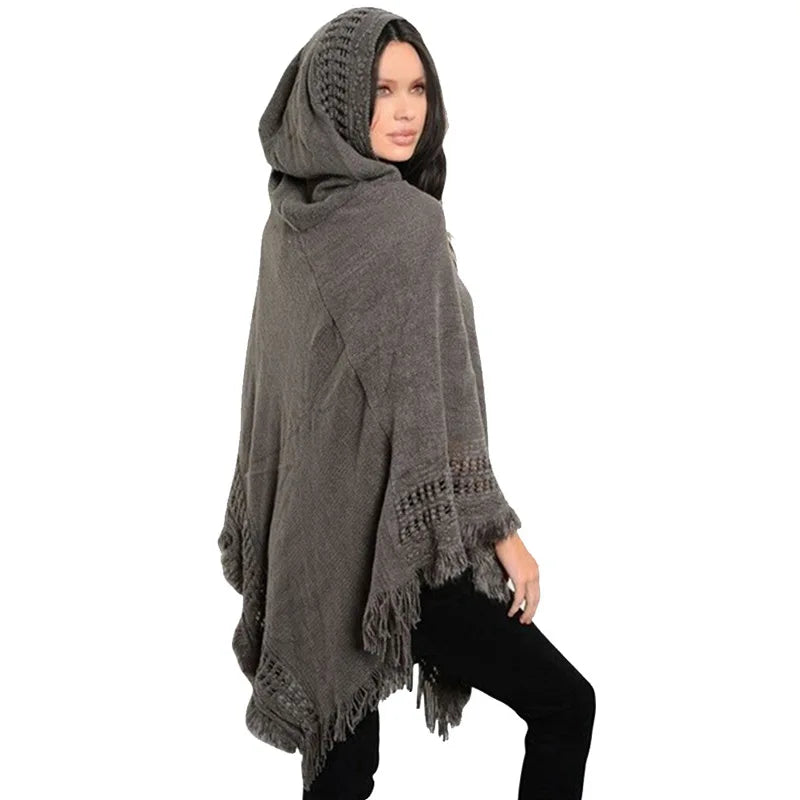 New Ladies Tassel Cape Coat