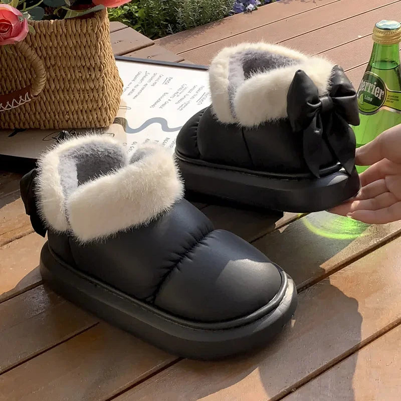 Warm Ankle Winter Bow Warmth Cotton Boots