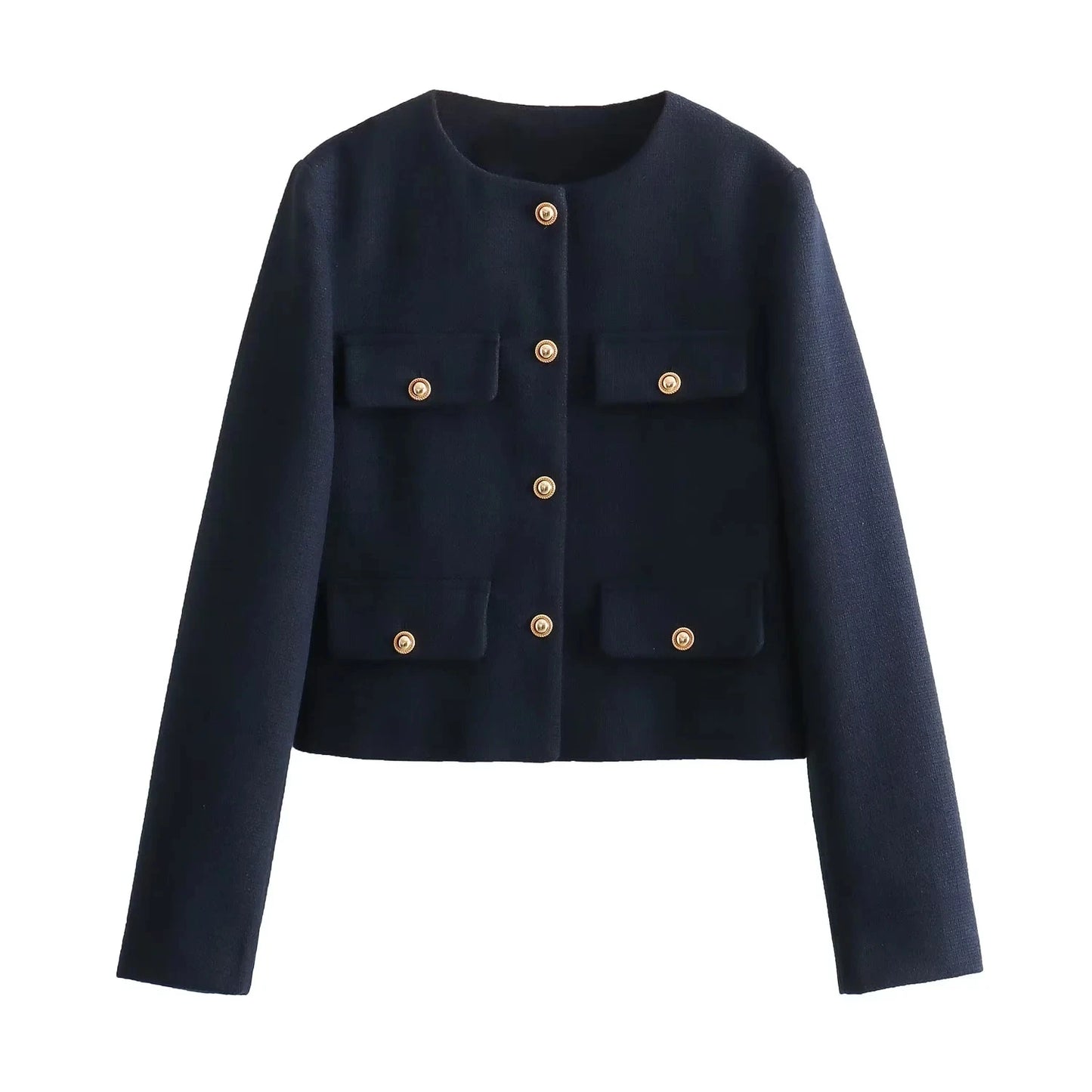 Woman Long Sleeve Cropped Elegant Jacket