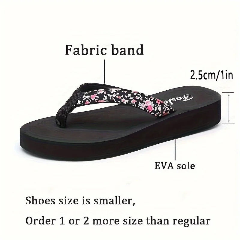 Flower Pattern Fashion Non-slip Lightweight Beach Slippers