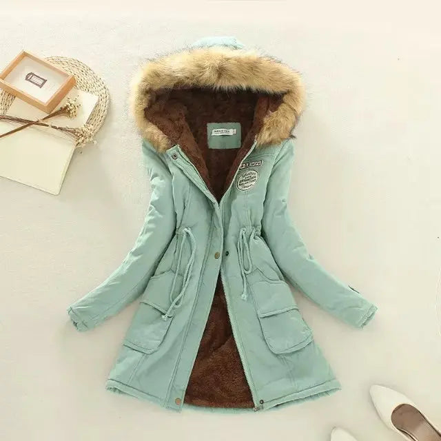 Women Cotton Padded Casual Slim Coat