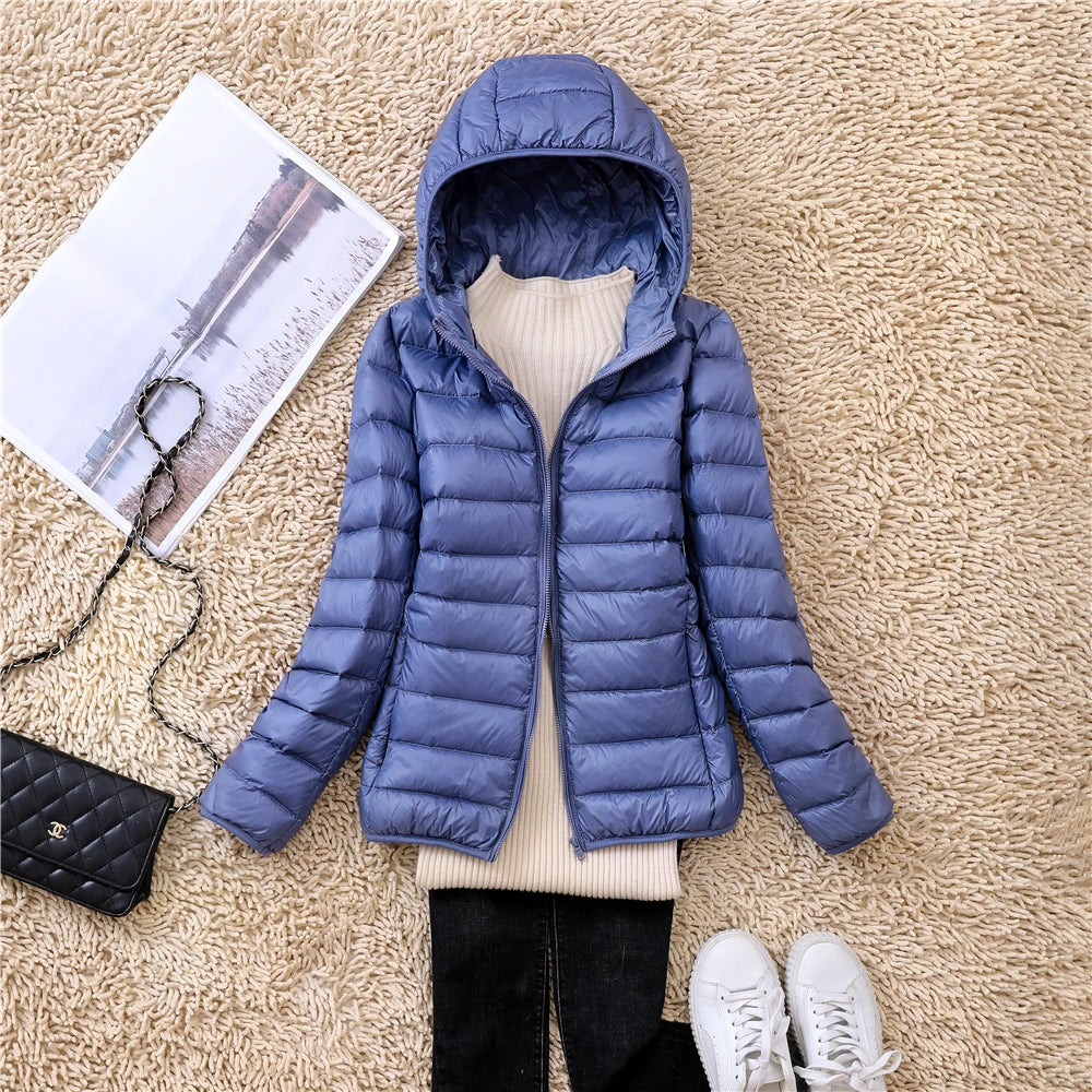 Women Puffer 15 Colors Plus Size 5XL 6XL 7XL New Packable Hooded Down Coats