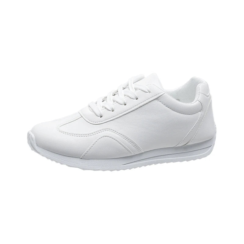 White Leather Comfortable Spring Sneakers