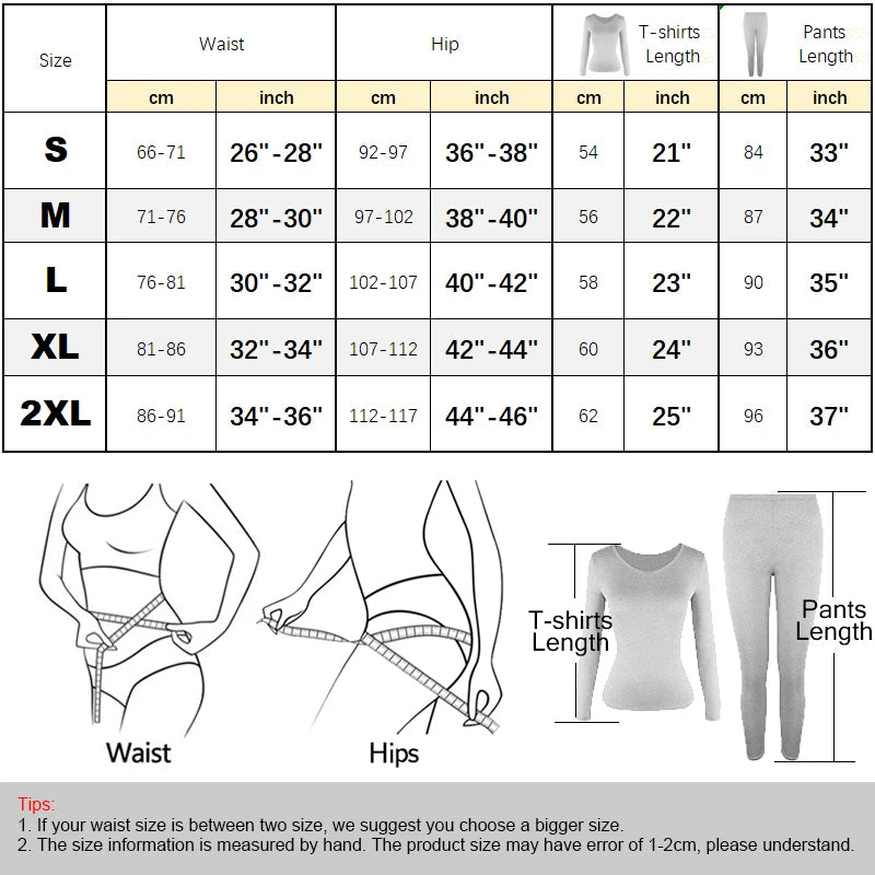 Long  Warm Long-Sleeved Trousers, 2 Pieces Seamless Thermal Lingerie