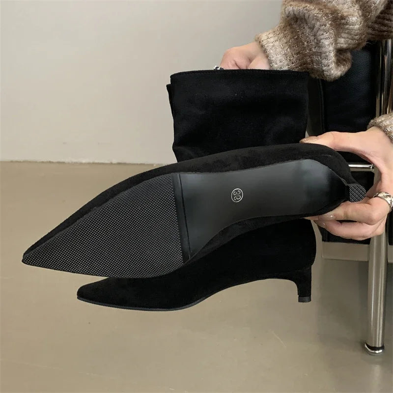 Vintage Pointed Toe Women Ankle Boots