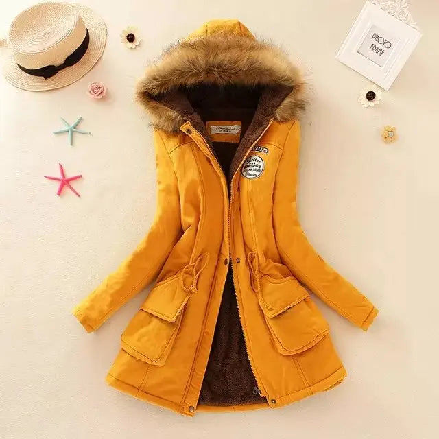 Women Cotton Padded Casual Slim Coat