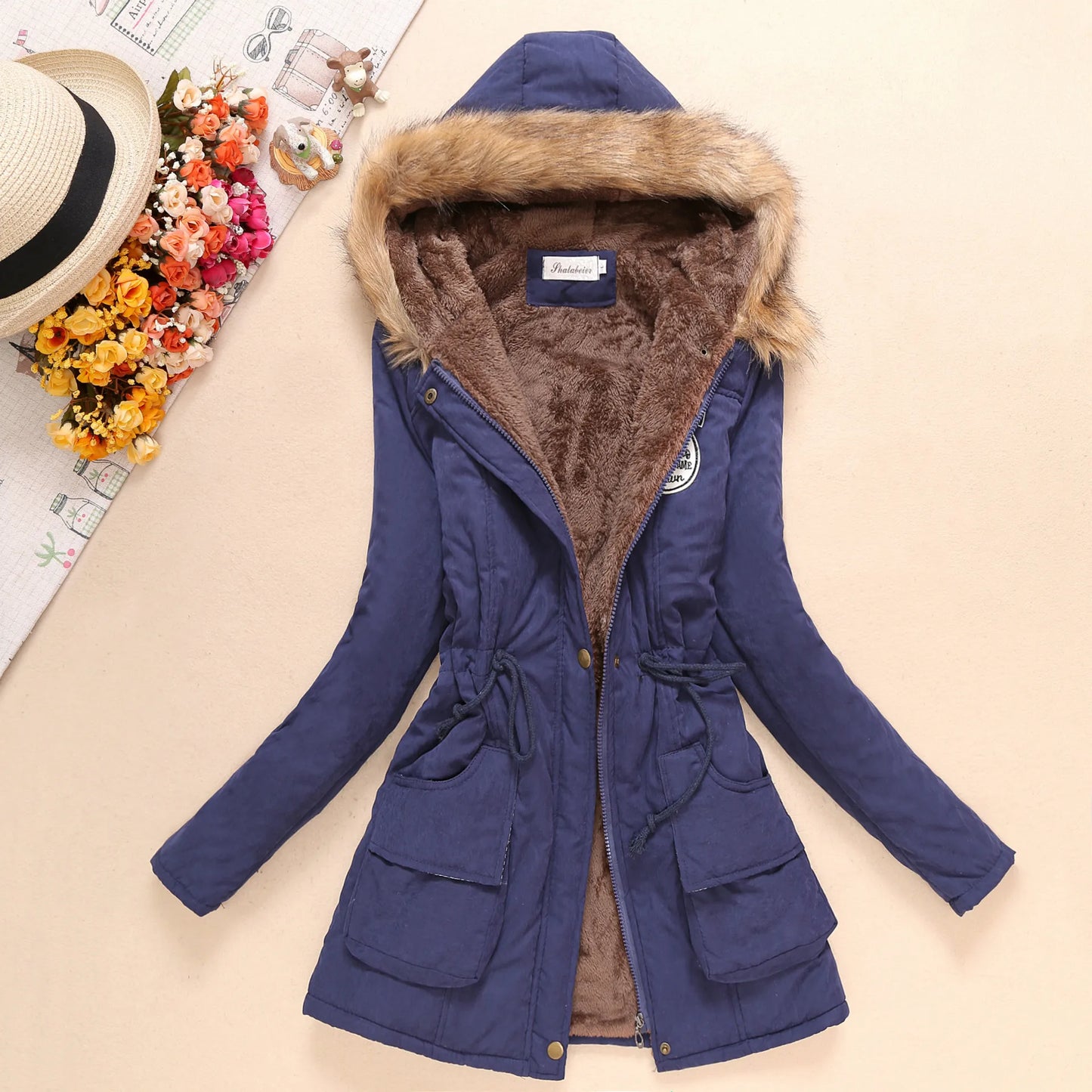 Women Cotton Padded Casual Slim Coat