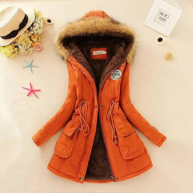 Women Cotton Padded Casual Slim Coat