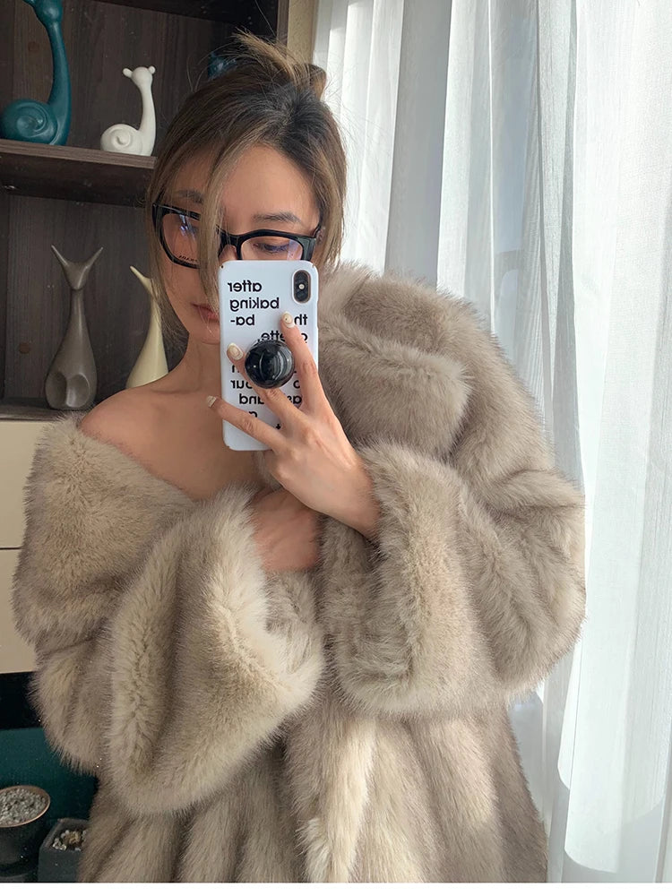 Oversized Loose Casual Luxury Soft Thick Warm Fur Coat