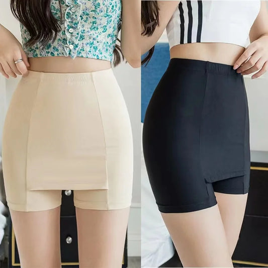 Double Layer Safety High Waist Protective Summer Dress Underwear