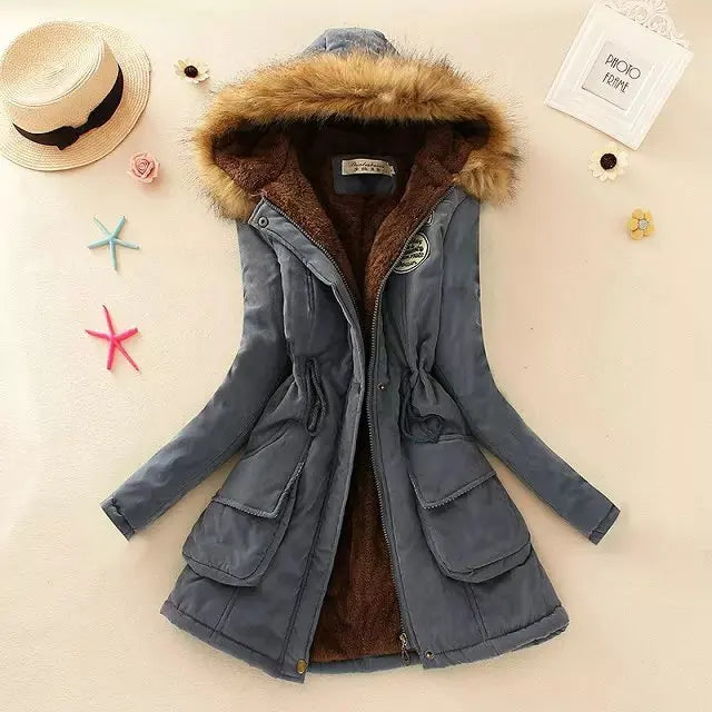 Women Cotton Padded Casual Slim Coat