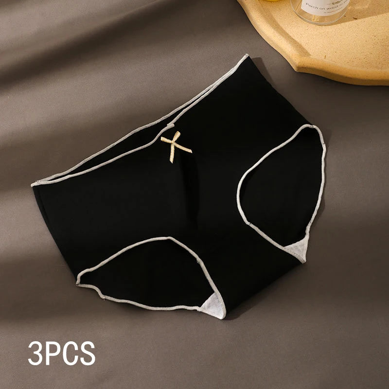 3pcs/Pack Antibacterial Triangle Underwear With Low Waist And European-American Style