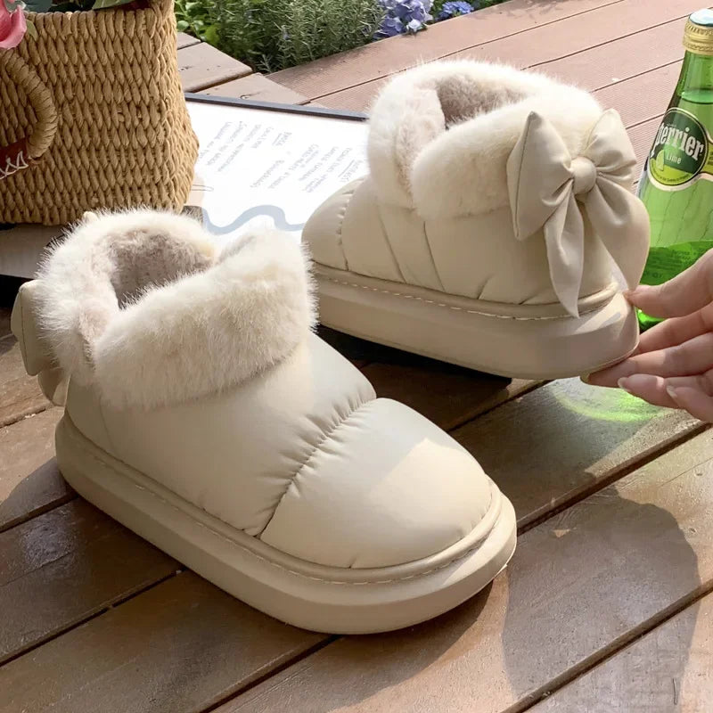 Warm Ankle Winter Bow Warmth Cotton Boots