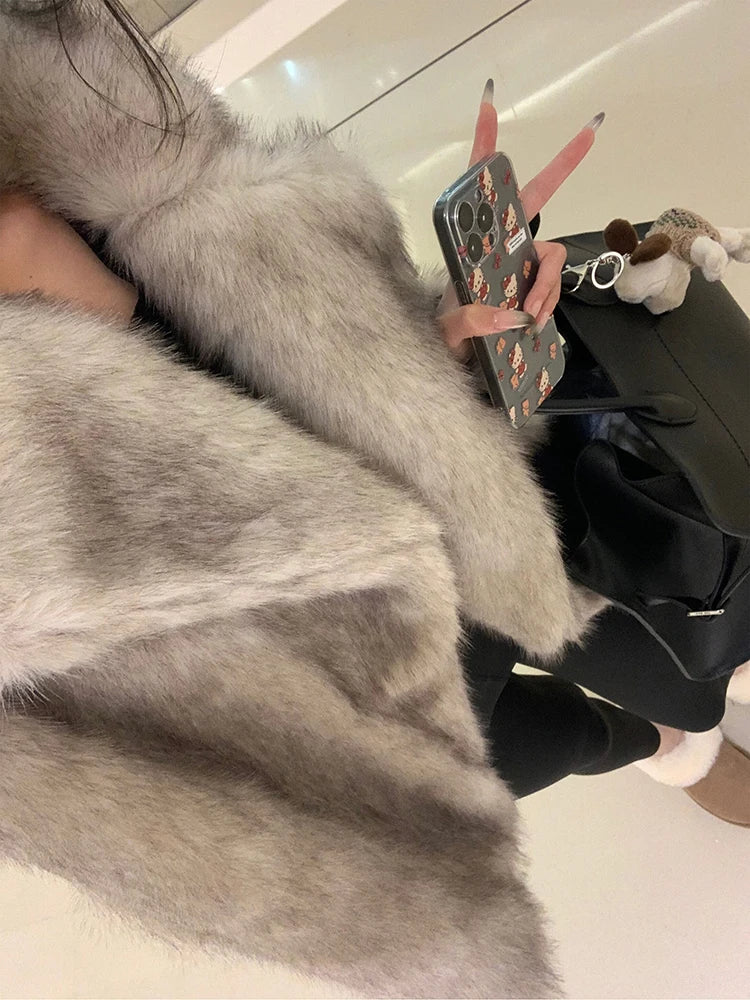 Oversized Loose Casual Luxury Soft Thick Warm Fur Coat