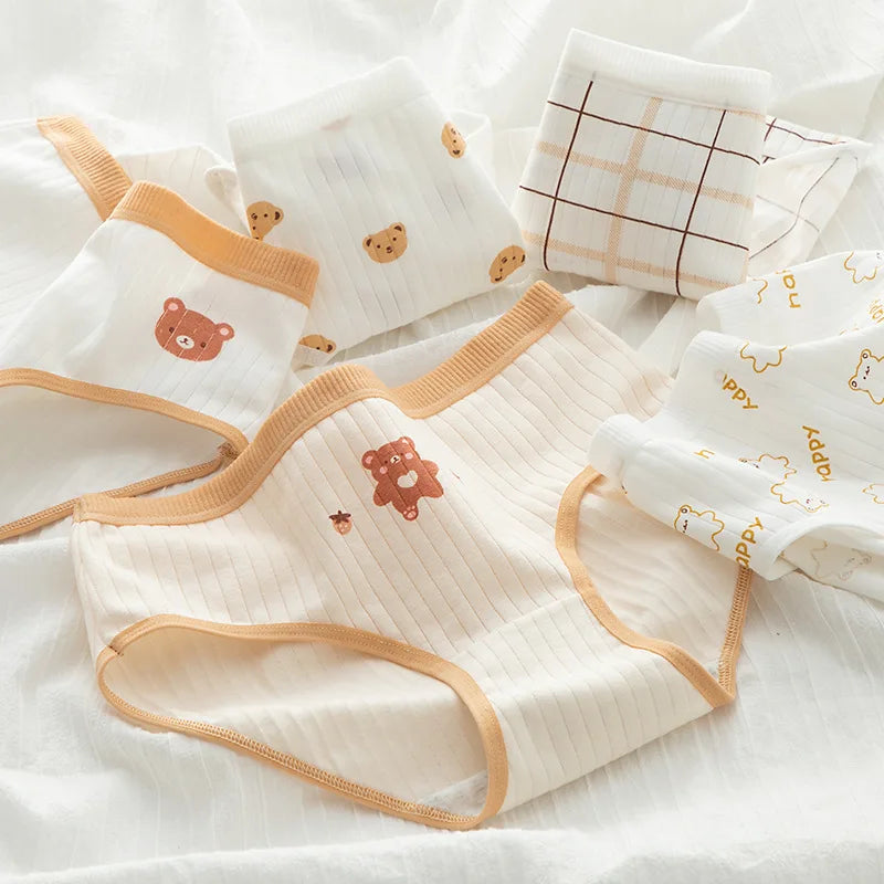 5PCS/set Bear Printed Cotton Women's Underwear