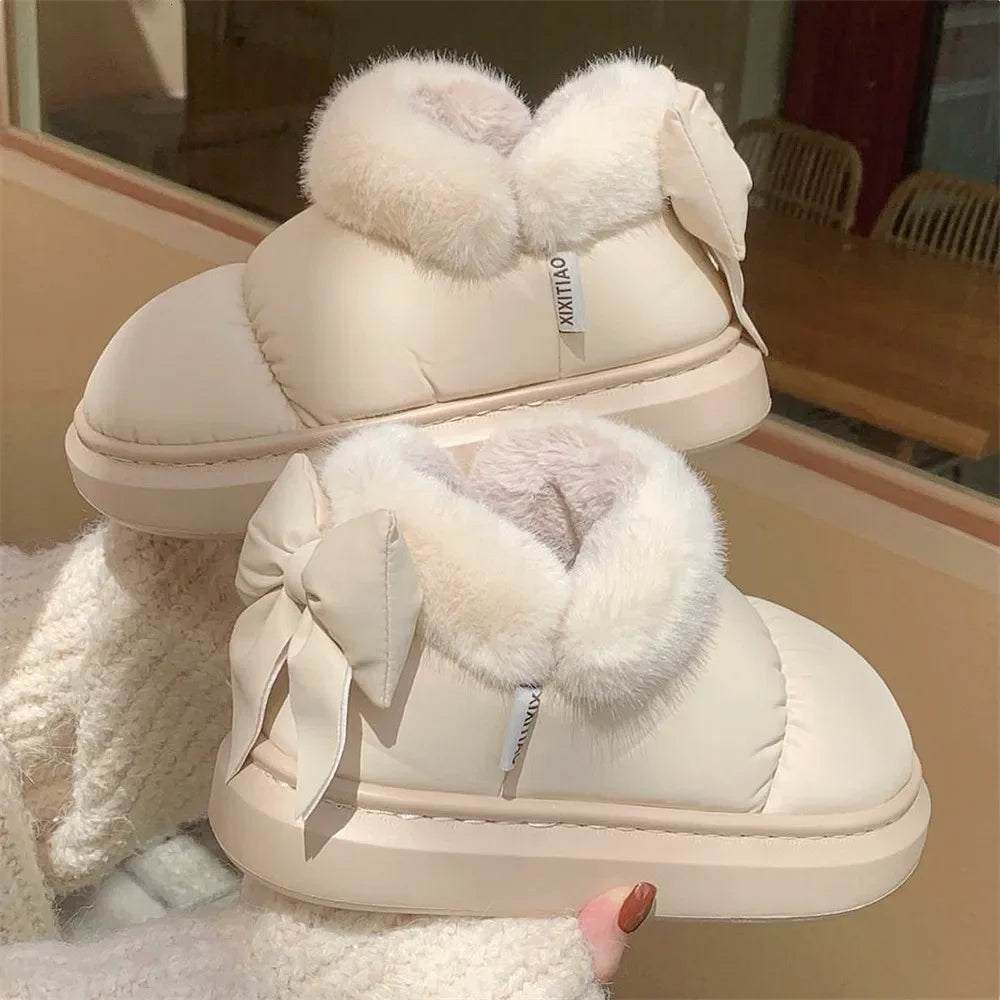 Warm Ankle Winter Bow Warmth Cotton Boots