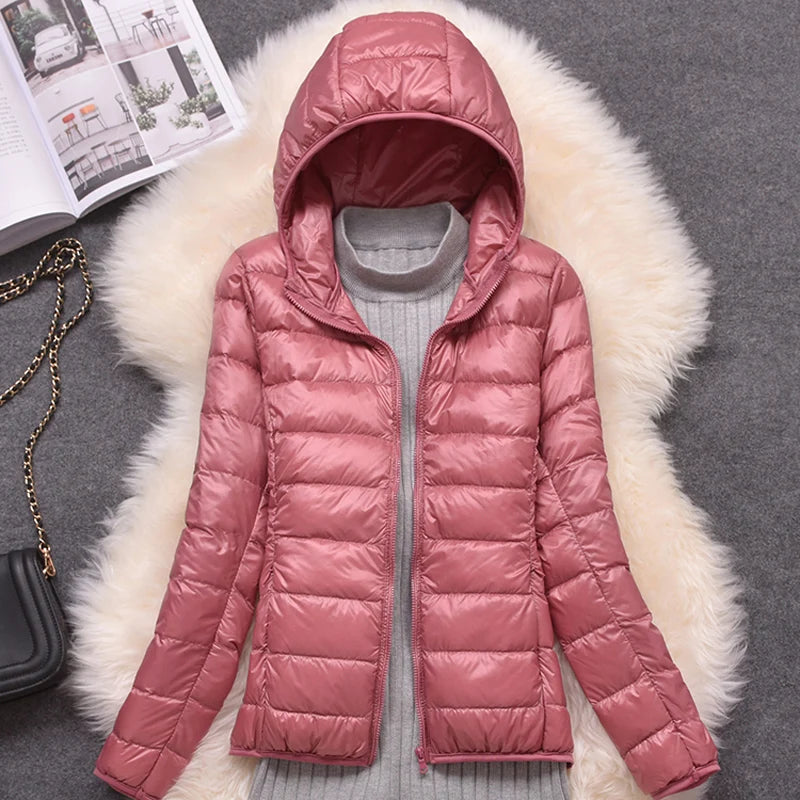 Women Puffer 15 Colors Plus Size 5XL 6XL 7XL New Packable Hooded Down Coats