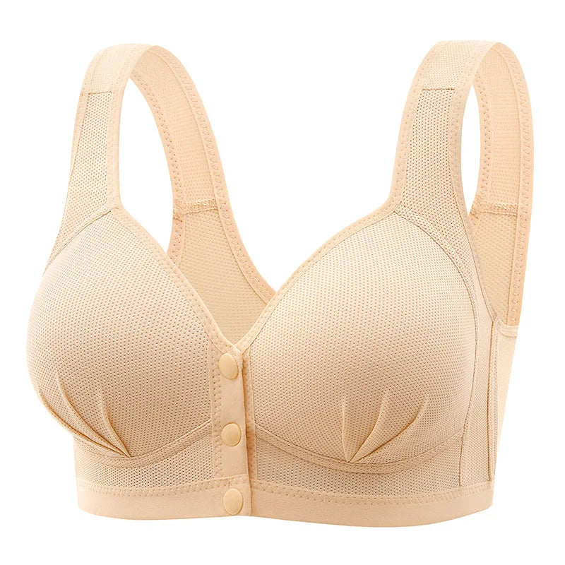 New Large Size Front Closure Back Underwear Comfortable Breathable Push Up Bra