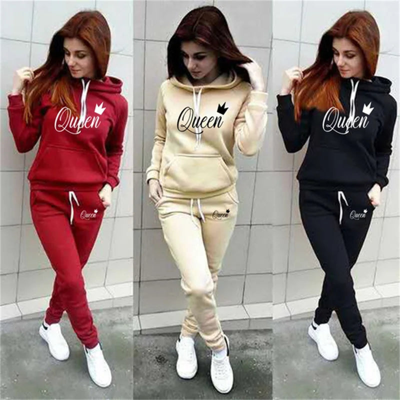 Hot women's hooded sportswear suit clothes hoodie + sweatpants