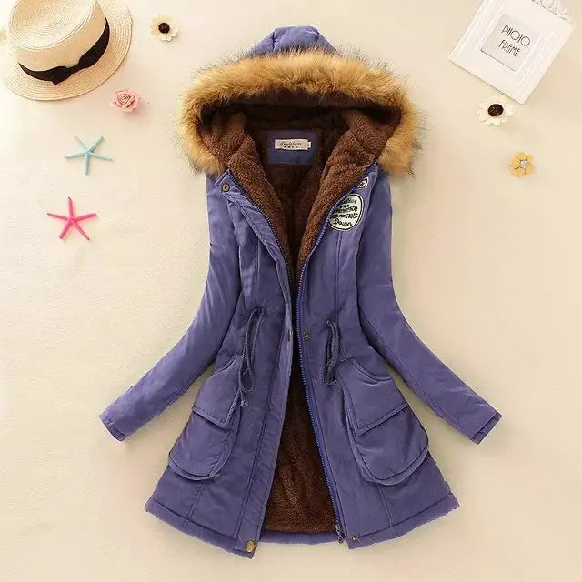 Women Cotton Padded Casual Slim Coat