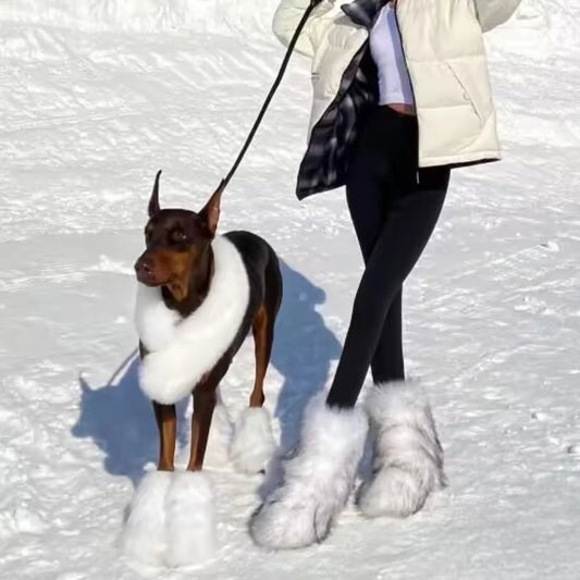 Fluffy Mid-calf Winter Snow Boots