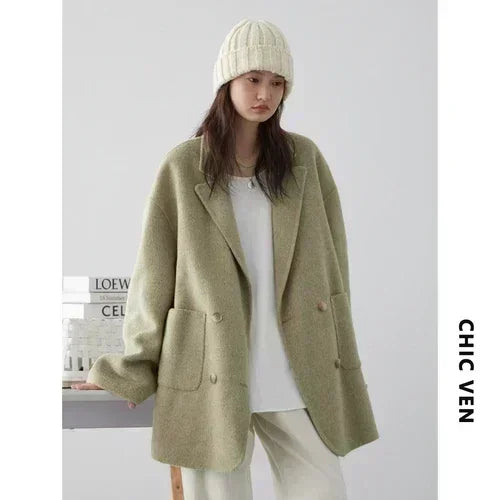 Women's Woolen Loose Casual Retro Double-sided Jacket