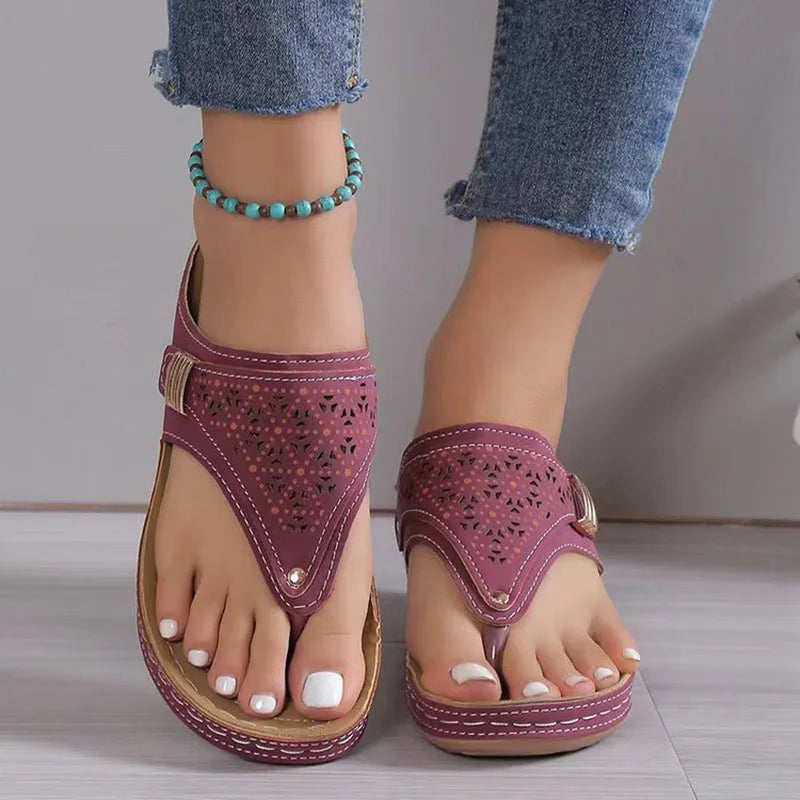 Clip-Toe Wedge Heel Sandals for Summer