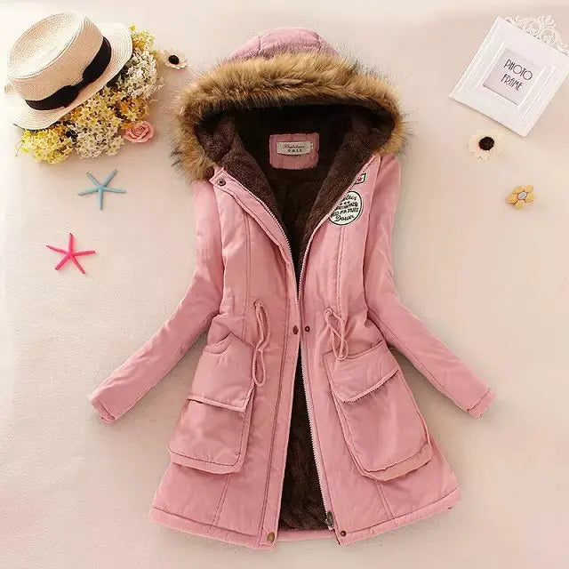 Women Cotton Padded Casual Slim Coat