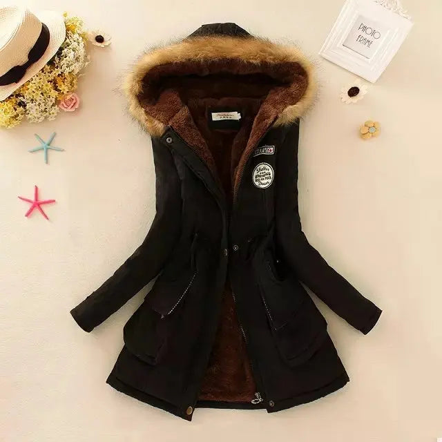 Women Cotton Padded Casual Slim Coat