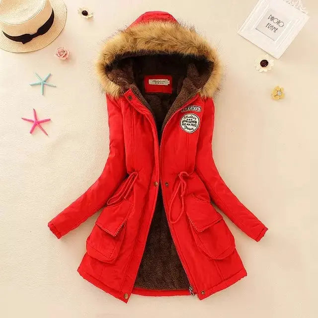 Women Cotton Padded Casual Slim Coat