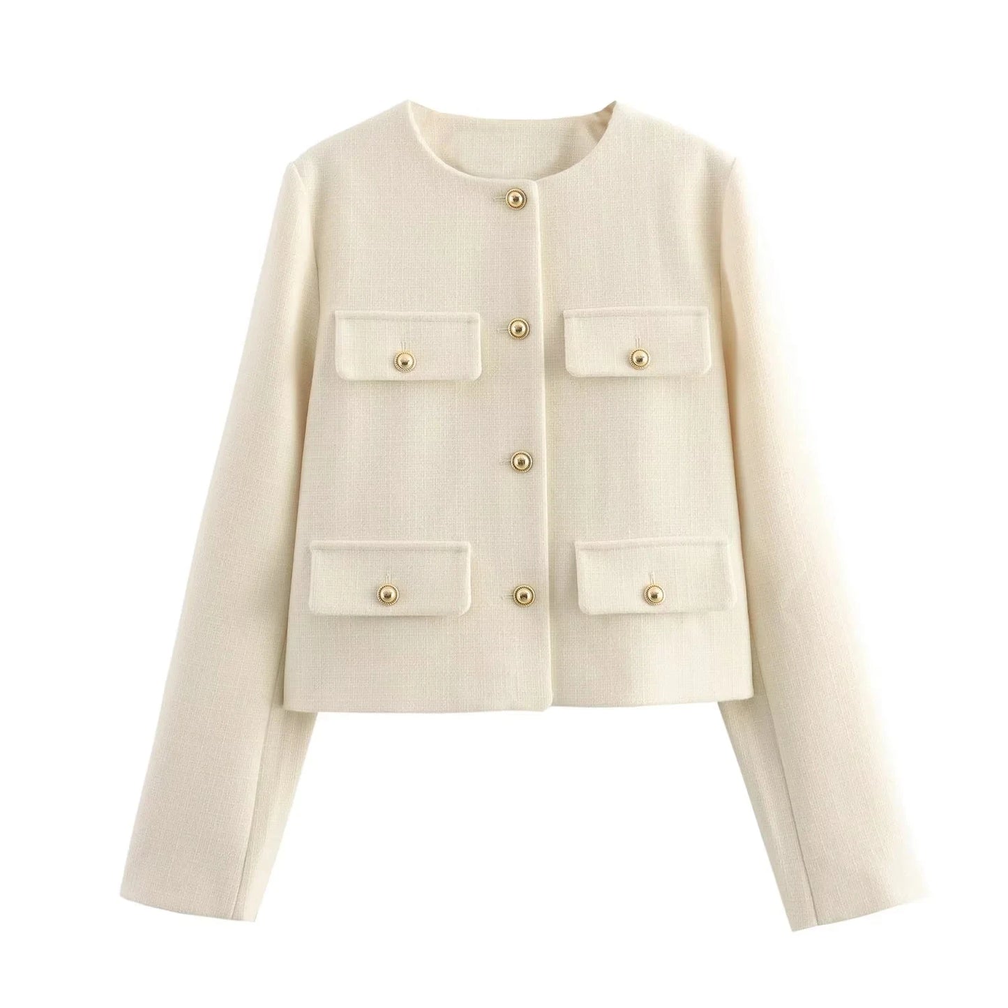 Woman Long Sleeve Cropped Elegant Jacket