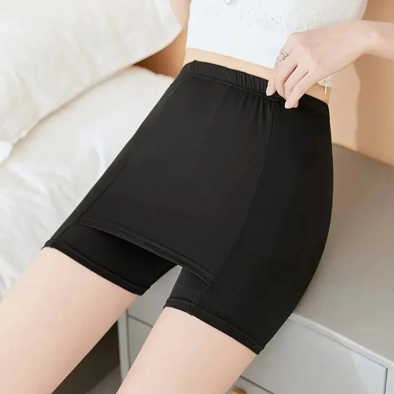 Double Layer Safety High Waist Protective Summer Dress Underwear